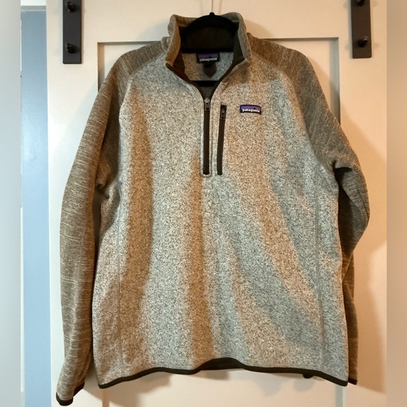Patagonia Men's Zip-Up Sweater in Gray and Tan